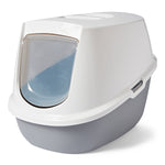 Hooded Cat Litter Tray – Grey Large/X Large with Carbon Filter & Deep Tray